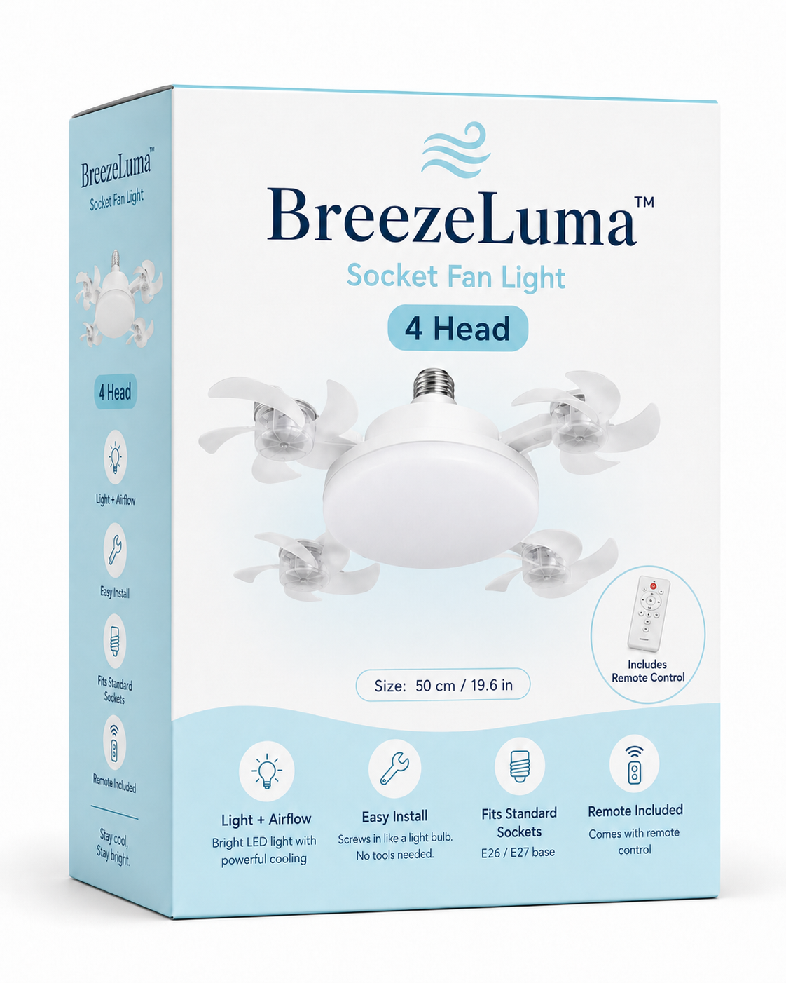 BreezeLuma™ Socket Fan Light