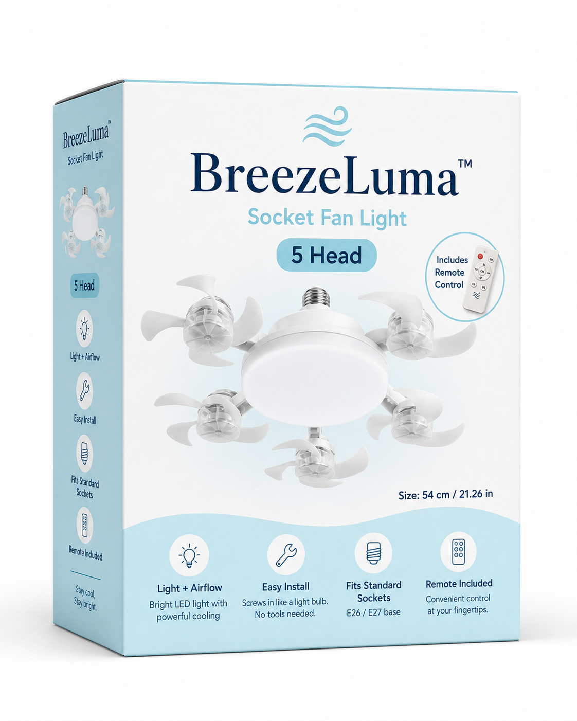 BreezeLuma™ Socket Fan Light