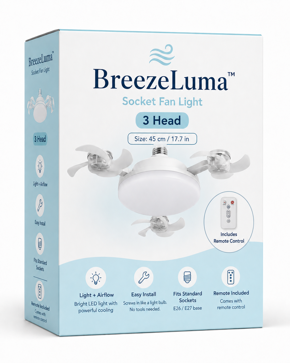 BreezeLuma™ Socket Fan Light