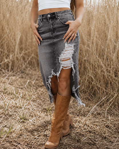 Westelle™ Denim Midi Skirt